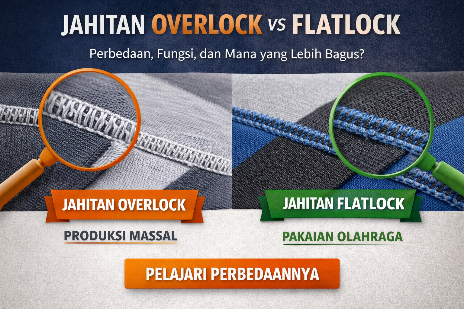 Jahitan Overlock vs Flatlock: Perbedaan, Fungsi, dan Mana yang Lebih Bagus?