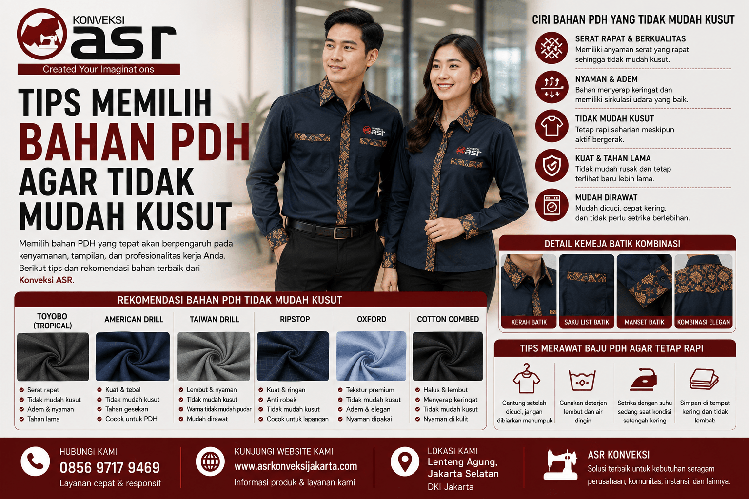 Tips Memilih Bahan PDH agar Tidak Mudah Kusut